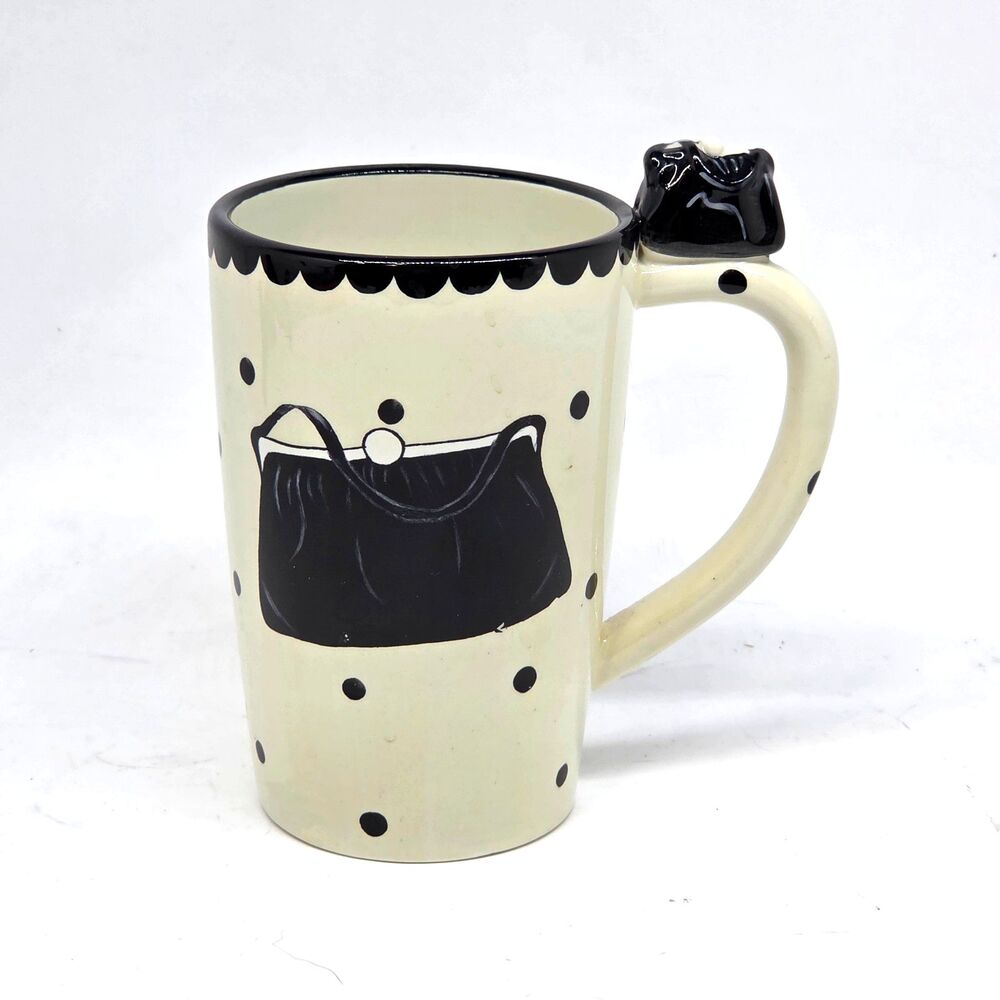 Sakura Coffee Mug Purse Handbag Pattern Polka Dot Diva Fashion Series